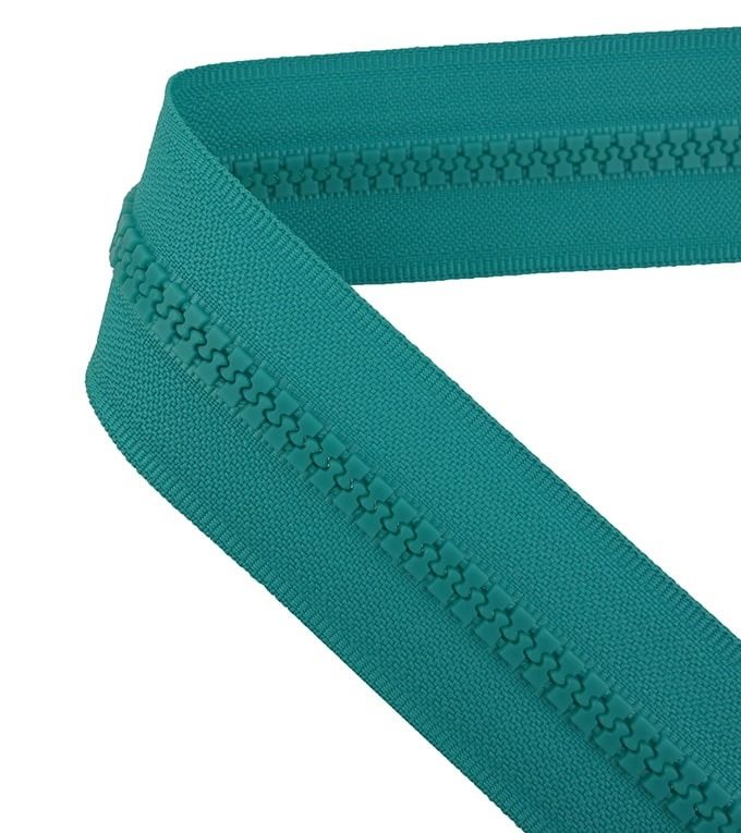 Continuous zip • Moulded 6mm • Light blue-green