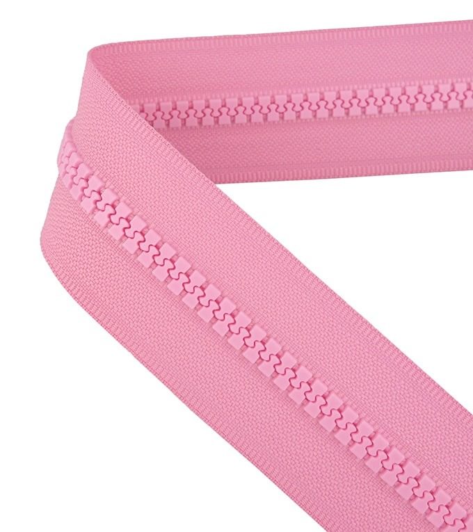 Continuous zip • Moulded 6mm • Light pink