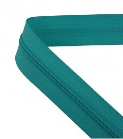 Continuous zip • Spiral 4mm • Light blue-green