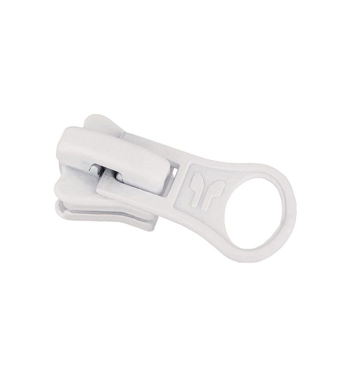 Slider • White • Moulded zip 6mm (n°5) AGCO