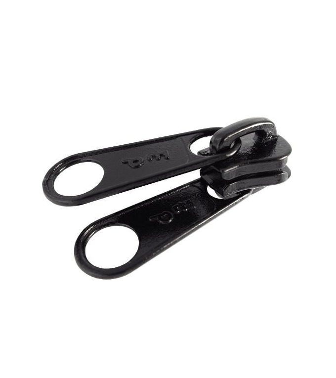 Double pull slider • Black • n°D90 for moulded zip 9mm (n°10)