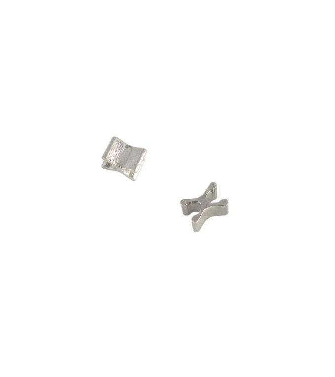 Verbinder Stopper (x2) • Silber • für 6mm Kunststoffzähne (Nr.5)