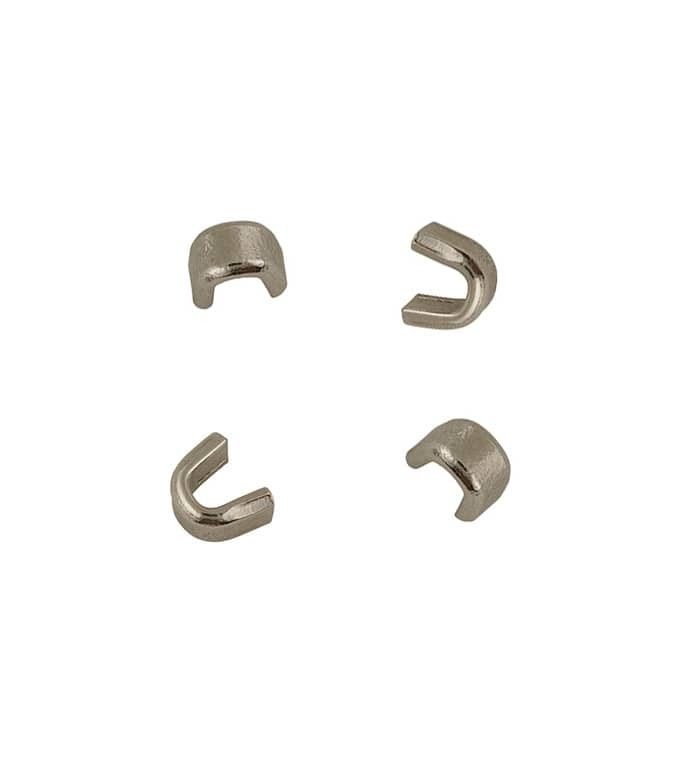 Top stop (x4) • Silver • for coil zip 4mm (n°3) & moulded 9mm (n°10)