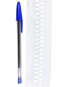 N°20 Separable zipper 14mm • White • Long length Plastic slider