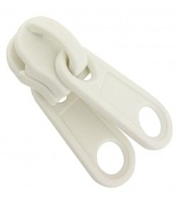 Double pull plastic slider • White • Moulded plastic teeth 9mm (n°10)