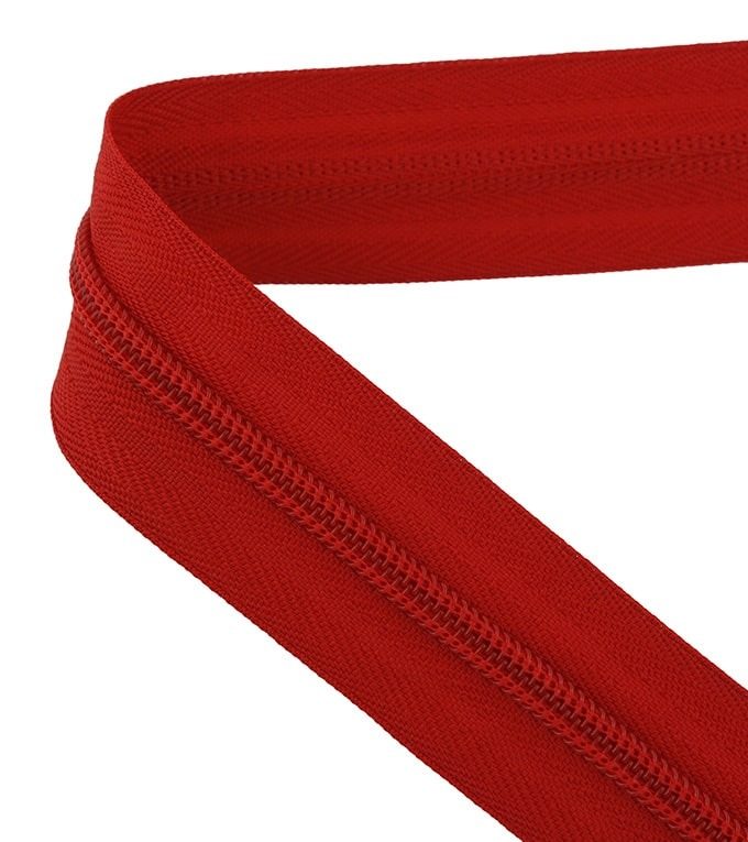 Continuous zip • Spiral 5mm • Red