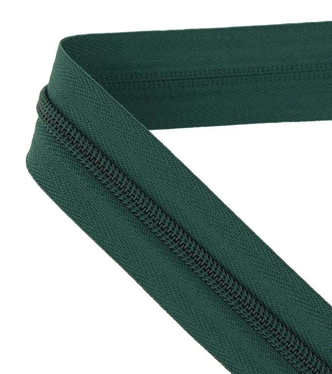 Continuous zip • Spiral 5mm • Dark green