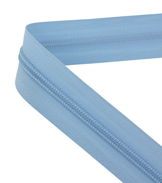 Continuous zip • Spiral 5mm • Light blue