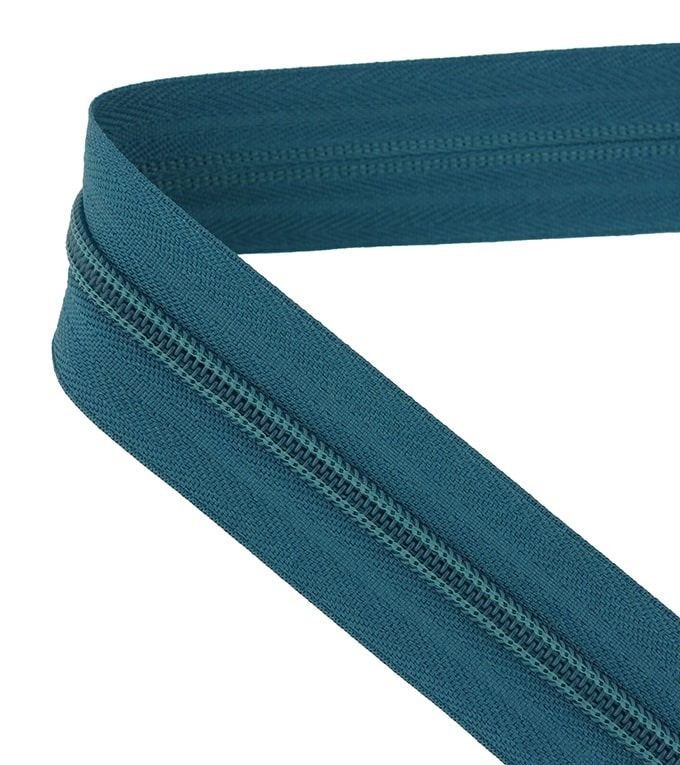 Continuous zip • Spiral 5mm • Dark blue-green