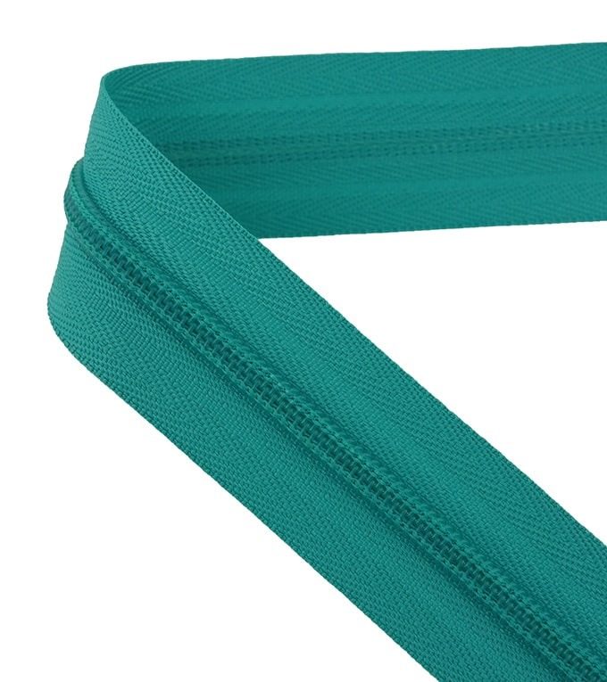 Continuous zip • Spiral 5mm • Light blue-green