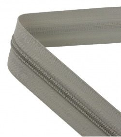 Continuous zip • Spiral 5mm • Light grey