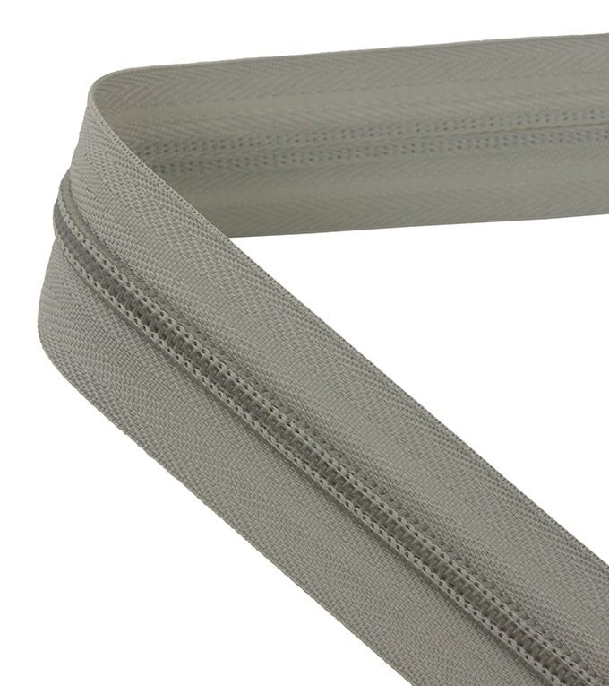 Continuous zip • Spiral 5mm • Light grey