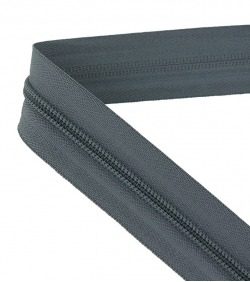 Continuous zip • Spiral 5mm • Grey