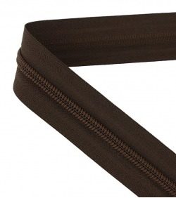 Continuous zip • Spiral 5mm • Dark brown