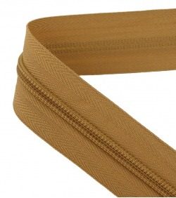 Continuous zip • Spiral 6mm • Light brown