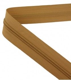 Continuous zip • Spiral 4mm • Light brown