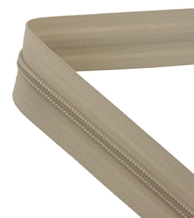 Continuous zip • Spiral 5mm • Light beige