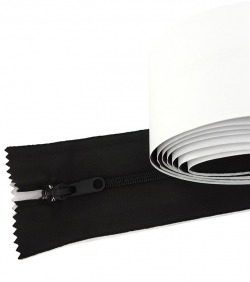 Adhesive zipper • Spiral 7mm • Black