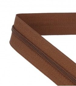 Continuous zip • Spiral 4mm • Brown