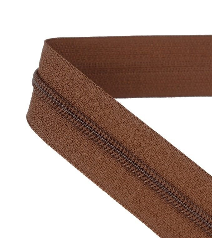 Continuous zip • Spiral 4mm • Brown
