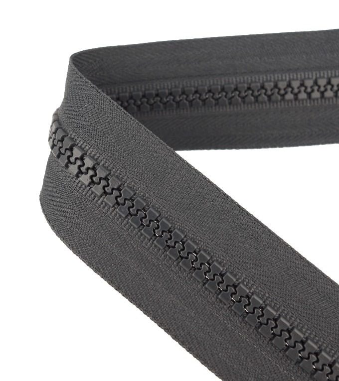 Continuous zip • Moulded 6mm • Dark grey