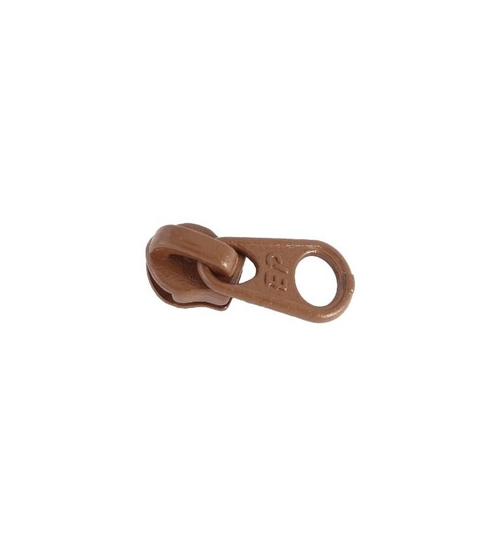 Reverse slider • Brown • n°301 for spiral zip 4mm (n°3)