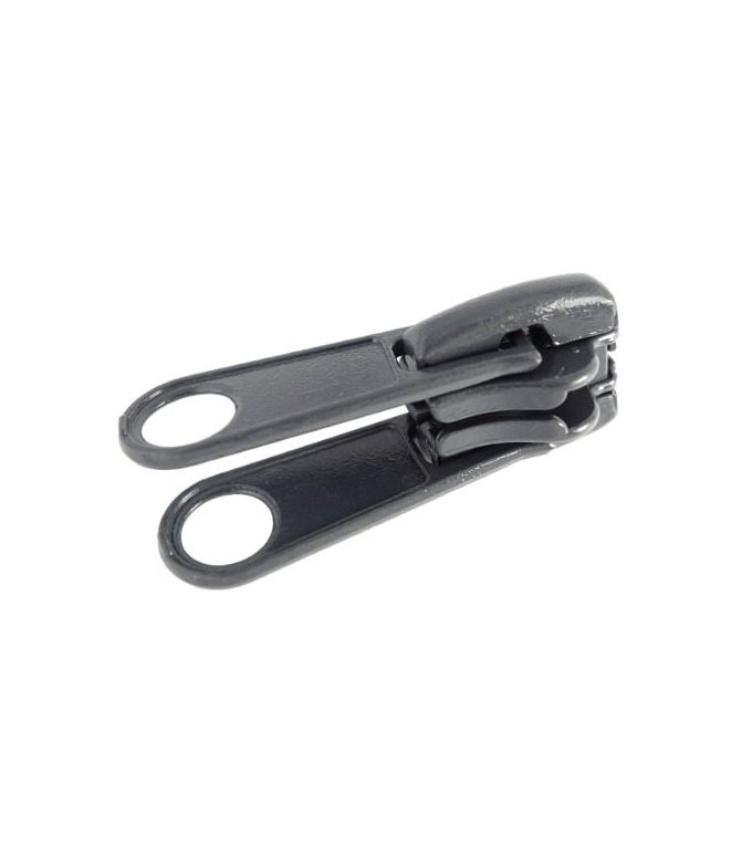 Double pull slider • Dark grey • n°D133 for moulded zip 6mm (n°5)
