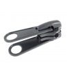 Double pull slider • Dark grey • n°D133 for moulded zip 6mm (n°5)