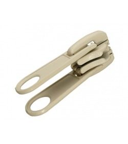 Double pull slider • Light beige • n°D133 for moulded zip 6mm (n°5)