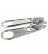 Double pull slider • Silver • n°D90 for spiral zip 8mm (n°9)