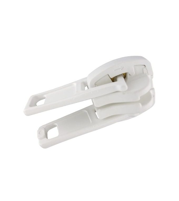 Double pull plastic slider • White • n°P30 for moulded zip 9mm (n°10)