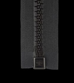 Separable zip 75cm • Black • Moulded zip 9mm