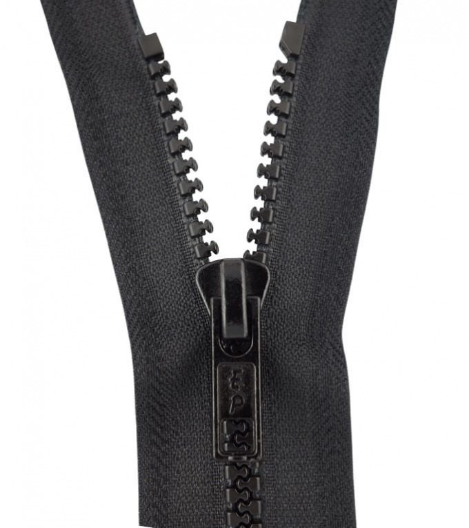 Separable zip 55cm • Black • Moulded zip 6mm