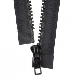 Separable zip 70cm • Black • Moulded zip 6mm