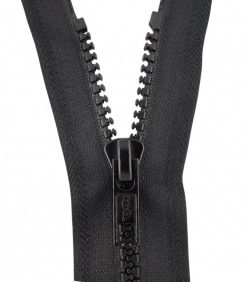 Separable zip 75cm • Black • Moulded zip 6mm