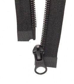 Separable zip 70cm • Black • Spiral zip 6mm