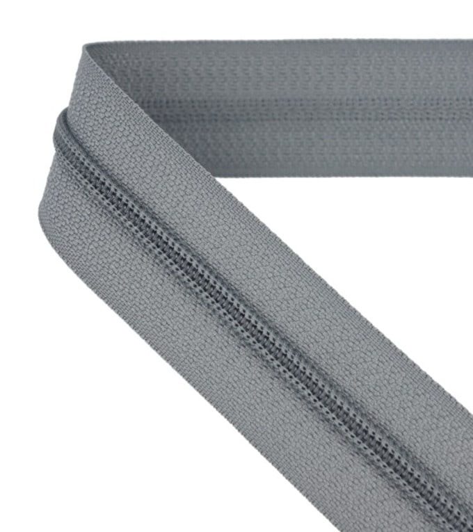 Continuous zip • Spiral 4mm • Grey