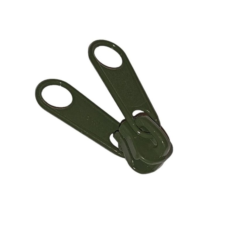 Double pull slider • Military green • n°D90 for moulded zip 9mm (n°10)