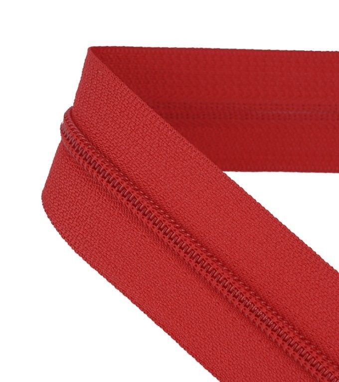 Continuous zip • Spiral 5mm • Red
